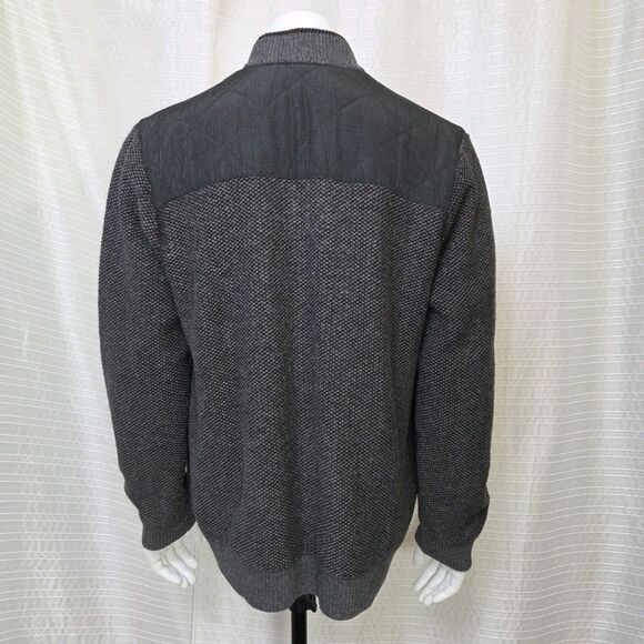 Tommy Bahama Cordillero Bomber Jacket Wool Blend Knit Gray/Blk Men's M - Picture 14 of 15